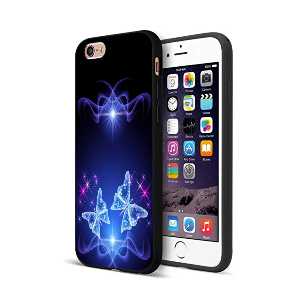 Черный чехол из ТПУ для iphone 5 5s se 6 6s 7 8 plus x 10 силиконовый XR XS 11 pro MAX с неоновым