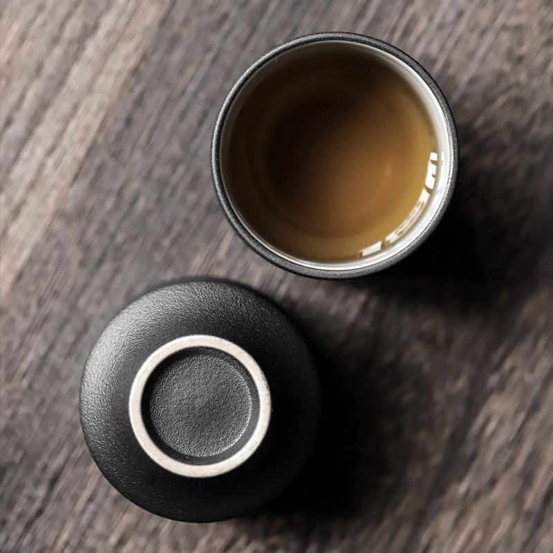 Винтажная чайная чашка 95 мл черная керамическая керамика маленькая чаша для чая