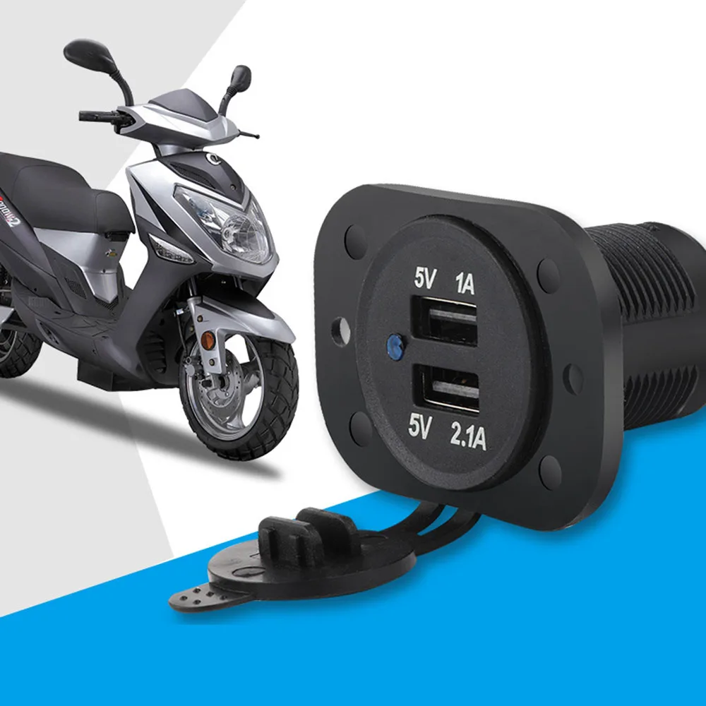 Водонепроницаемый 12V автомобиль/мотоцикл/RV/лодка 2.1A двойной USB Автомобильное