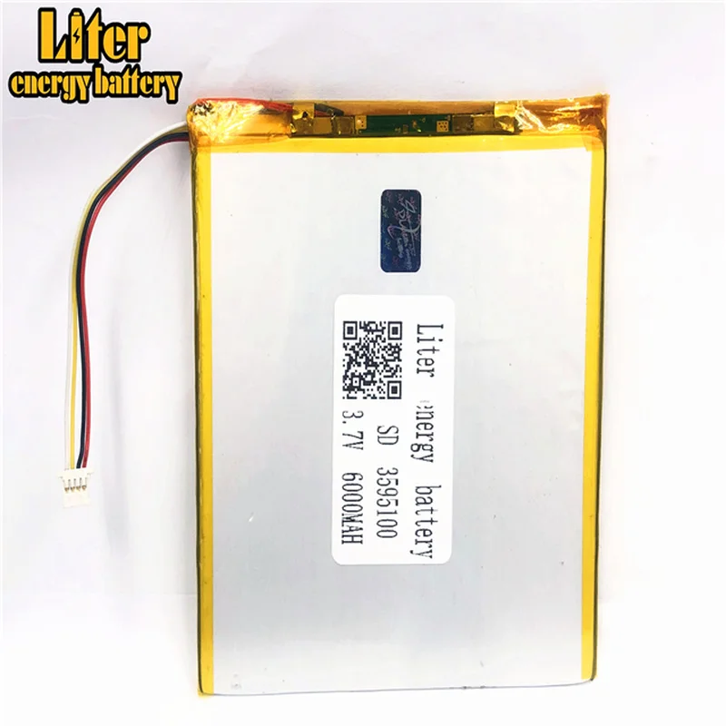 Вилка 1 0 4 P PC 3 7 V 3595100 6000mah аккумуляторная батарея lipo Солнечная зарядка для