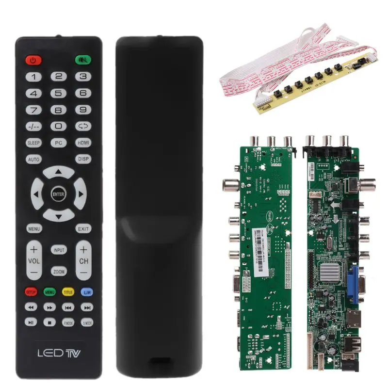 Плата драйвера цифровой DVB-C DVB-T/T2 Универсальный ЖК светодиодный ТВ 7 кнопочный переключатель Бронзовый перегородка стенд 3663 3463A
