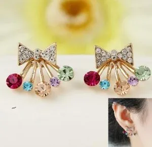 Модные серьги с имитацией банта цветные ювелирные изделия для ушей оптовая