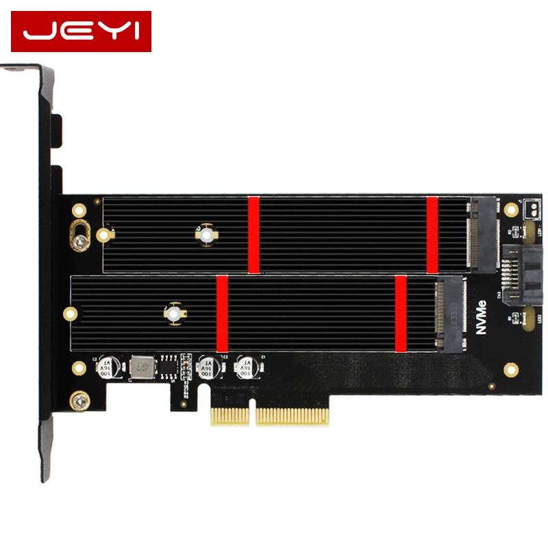 Синий JEYI SK7 M.2 NVMe SSD NGFF для PCI-E X4 адаптер M ключ B ключ двойной интерфейс карты Suppor PCI Express3.0 двойное напряжение 12v+ 3,3 v SATA3 - Цвет: Синий