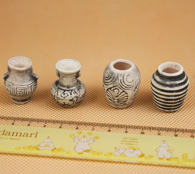 

Детская игрушка-подарок для детей 1:12 мини-мебель для кукольного домика миниатюрная детская кухня антикварная черно-белая 4 шт./компл.