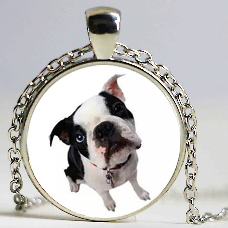 Милый Бульдог милая собака животное стекло модный серебряный эффектный брелок
