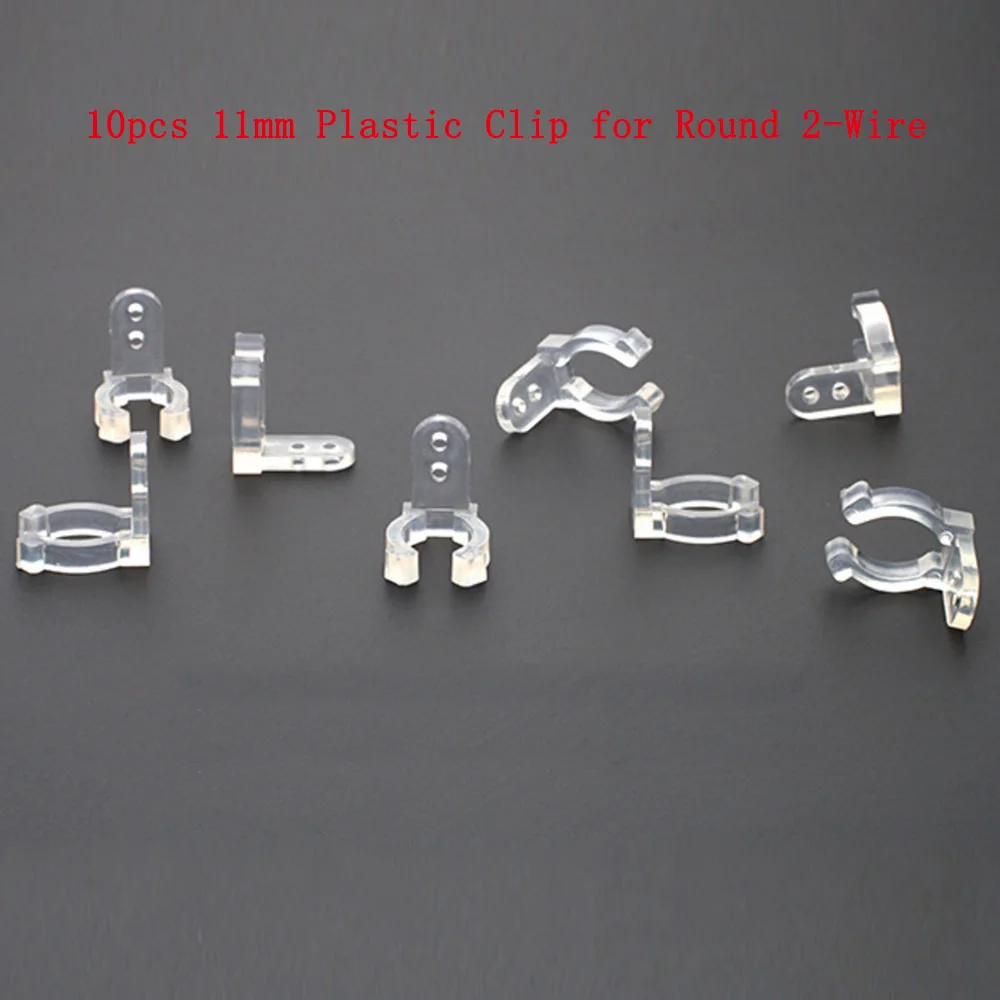 11mm Round Clips 10 шт./лот Светодиодные ленты неоновый светильник Средний разъем аксессуары X T L I Тип Пластик торцевыми крышками крепежный хомут для круглых 2-провод - Испускаемый цвет: 11mm Round Clips