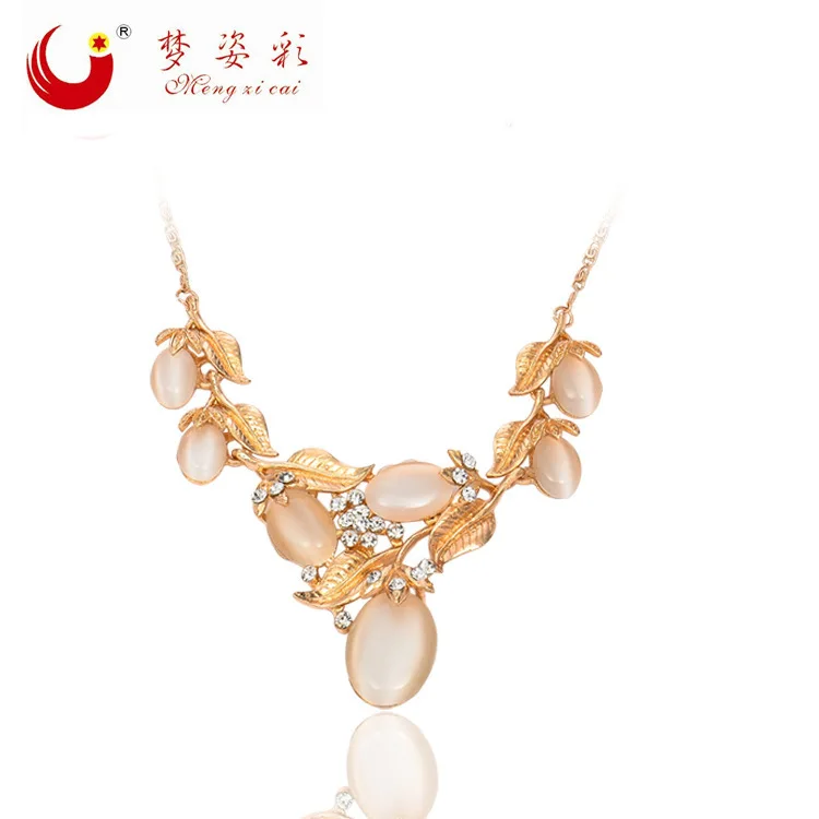 Женское колье в стиле бохо MZC ожерелье с крупным камнем и опалом Ювелирное