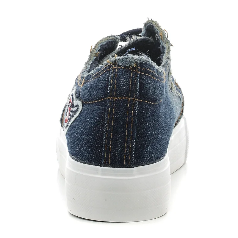 GOGC 2018 Brand New Denim Обувь Удобная Квартира Хлопчатобумажной Ткани Холст Женская