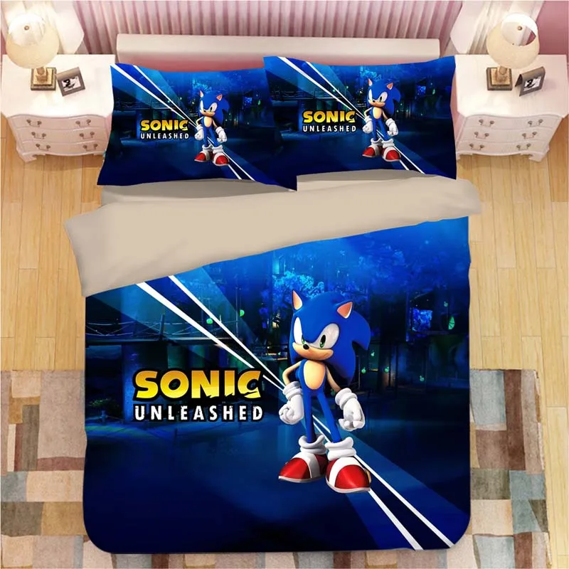 Sonic The Hedgehog Комплект постельного белья Super Mario Bros пододеяльник наволочки Твин Полный Королева Король одеяло постельные принадлежности s постельное белье - Цвет: 7