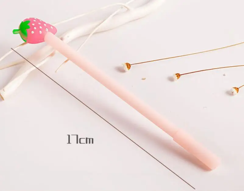 

48 pcs/lot Luminous fruit Gel Pen Cute 0.35 mm black ink neutral pens Stationery gift School & Office Supply