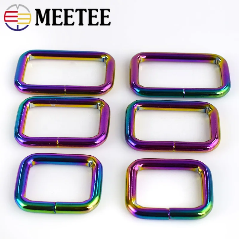 

Meetee 20pcs 26/33/38mm Metal Square D Ring Adjust Web Strap Buckles Bag Clasp Hang Hook DIY Luggage Hardware Accessories BF228