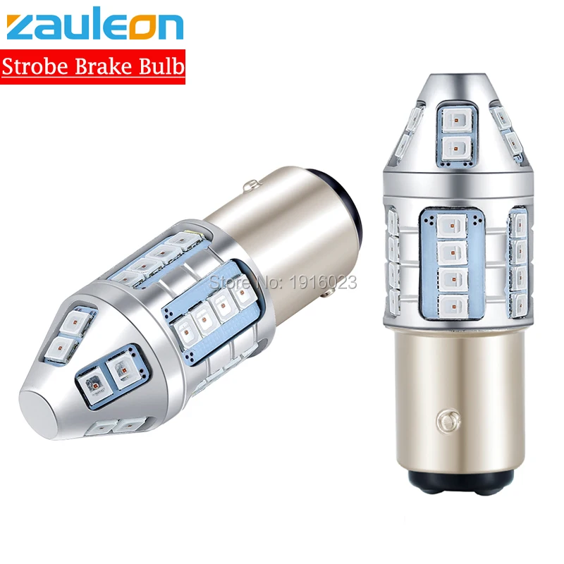 Zauleon 2 шт. S25 1157 P21/5 Вт светодиодный красный мигающий стробоскоп задний