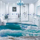 Самоклеящиеся водонепроницаемые 3D обои из ПВХ, Современная морская вода, морская волна, фотофрески, обои для ванной, спальни, наклейки на стену