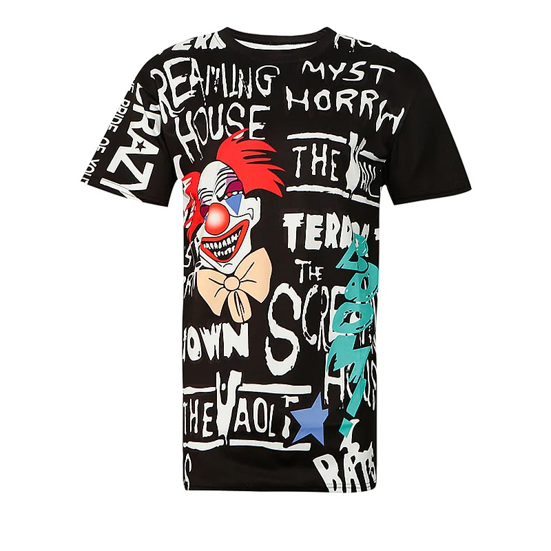 2018 лето новый мультфильм свободные короткими рукавами Круглый воротник