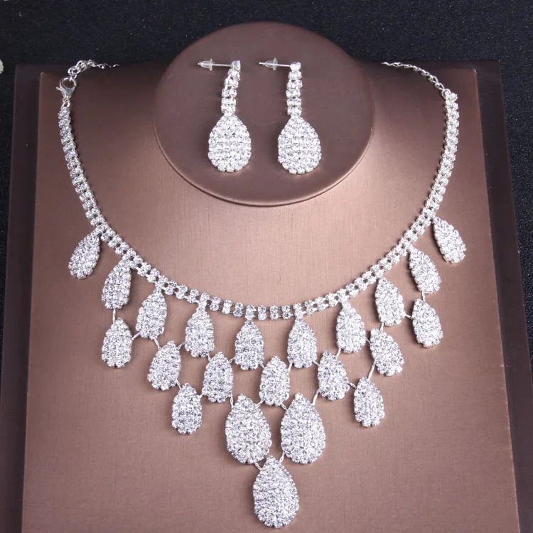 Кристально чистый Joias Nupcial Do Casamento определение Mulheres Pageant Prom Acessorios de Noiva Tiara Brincos |
