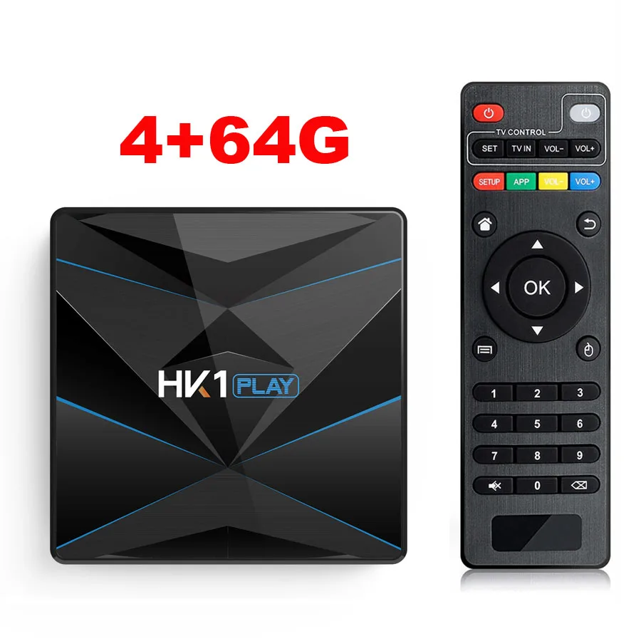 4G64G HK1 Play, 4 Гб, 128 ГБ, Android 9,0, ТВ-приставка S905X2 DDR3, 32 ГБ, двойной wifi, смарт-медиаплеер, телеприставка - Цвет: 4G64G