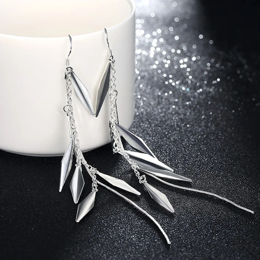 Бренд gnimegil геометрические серьги подвески в форме серебряного цвета длинные с кисточками для женщин Bijoux