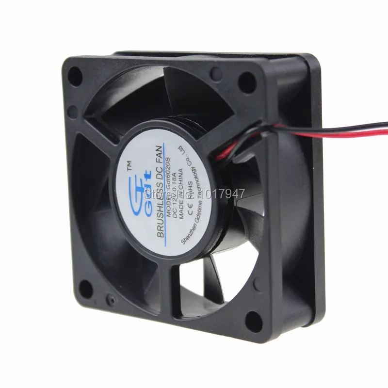 50 шт. в партии Gdstime DC 12 В 2Pin 2510 Разъем 6020 60 мм 60x20 6 см воздушный поток охлаждающий