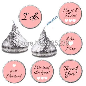 Наклейка шоколадная Hershey KISSES Girl-розовый узор в горошек персонализированный цвет