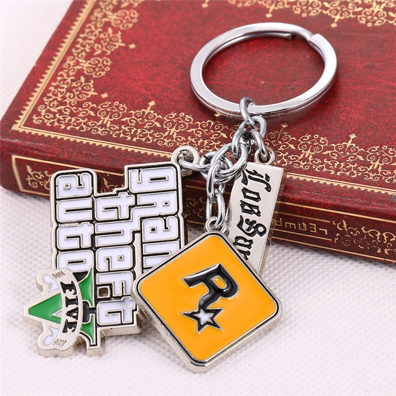 PS4 GTA 5 брелок с рисунком из игры! Брелок для ключей Grand Theft Auto фанатов Xbox PC Rockstar