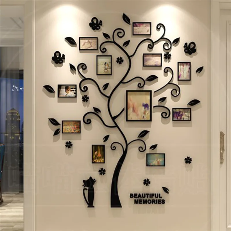 3D Tree Decal Sticker Acrylic Photo Album For Wall Shape Decoration Stickers Home Decor Poster Hanging | Дом и сад