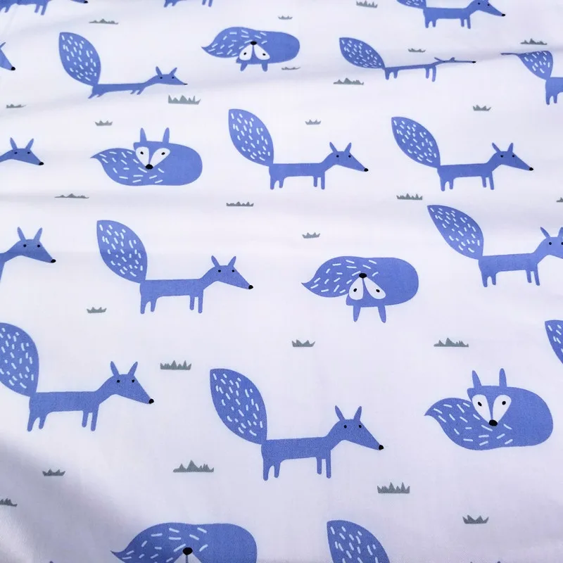 

100% Cotton Fabric Fox Printed Patchwork Cloth DIY Sewing Cotton Twill Fabric Baby Cotton Thin Cotton Textile Material