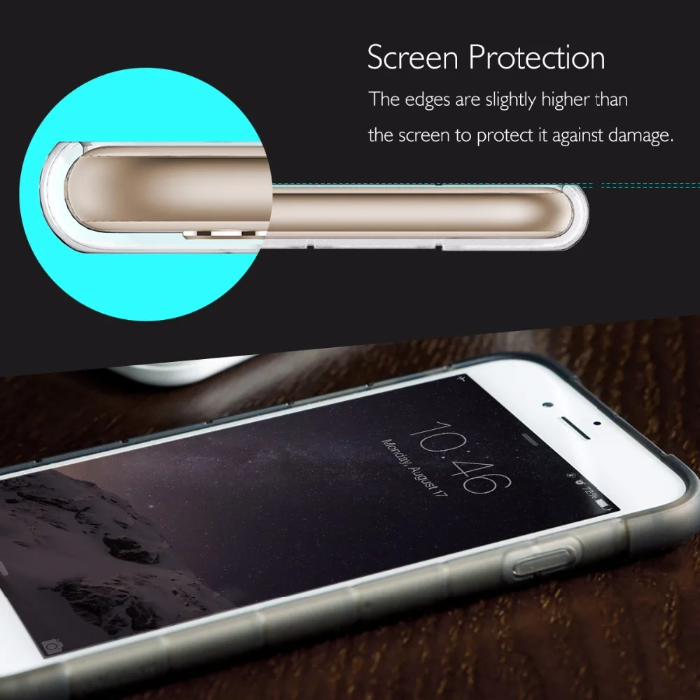 Clearance Sales ROCK Soft Silicon Case for iPhone 6 plus 0.3mm TPU Crystal Clear Transparent Phone cases 6s |