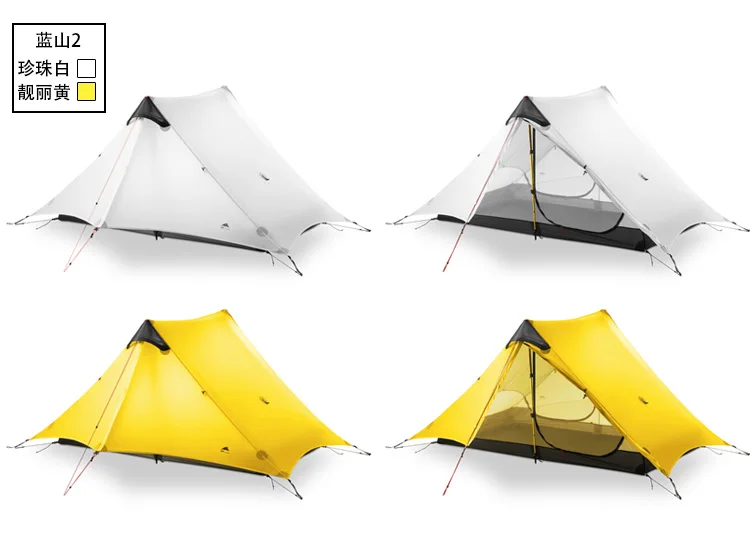 LanShan 2 3F UL GEAR 2 Person Oudoor Сверхлегкая палатка для кемпинга 4 сезона профессиональная 15D Silnylon Бесшумная палатка