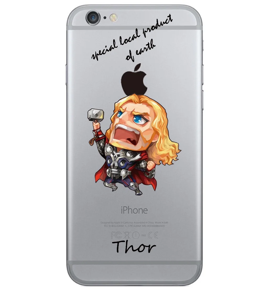 Мягкие чехлы из ТПУ с рисунком Мстителей для телефонов iphone 7 кошек бань ястреб