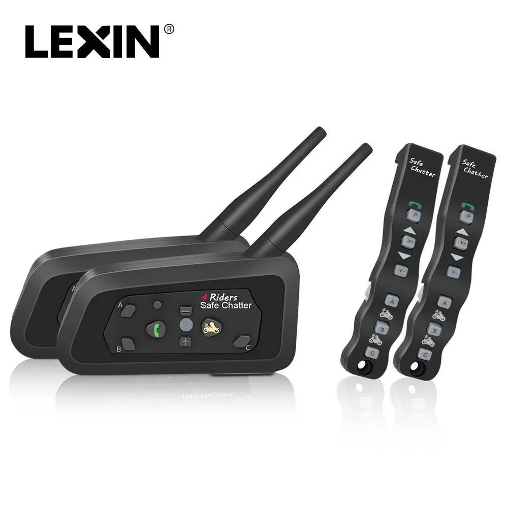 2 шт. Lexin A4 мотоциклетный Bluetooth шлем гарнитура интерком для 4 гонщиков переговорные поддержка дистанционное управление BT беспроводной домофон