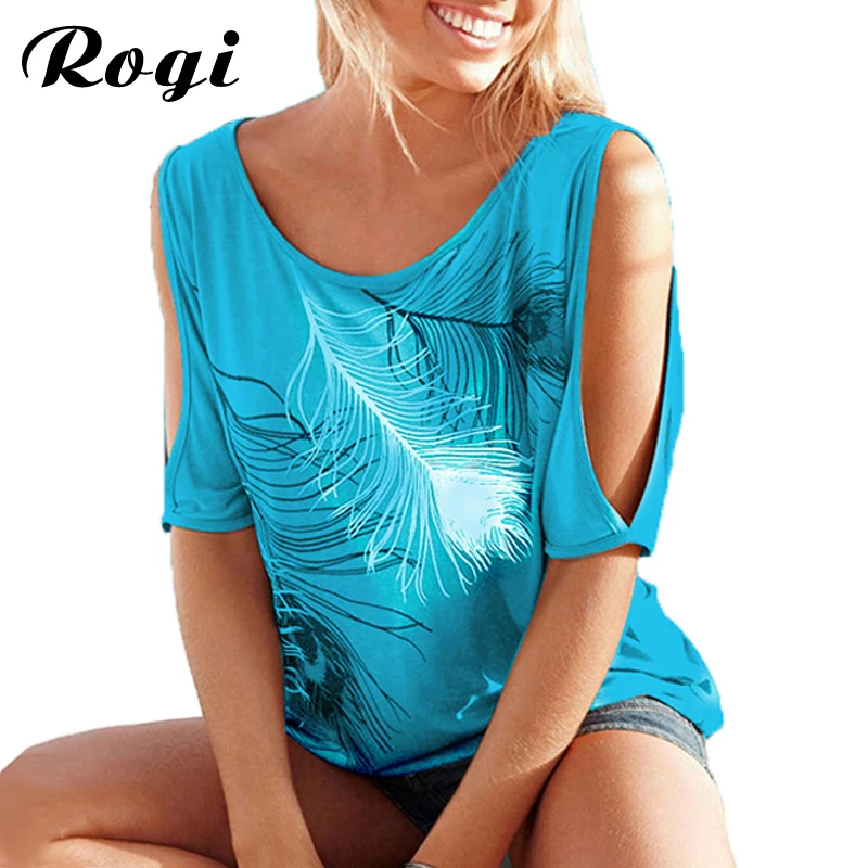 Rogi Camisetas Mujer 2019 летняя футболка Женская Повседневная с коротким рукавом принтом