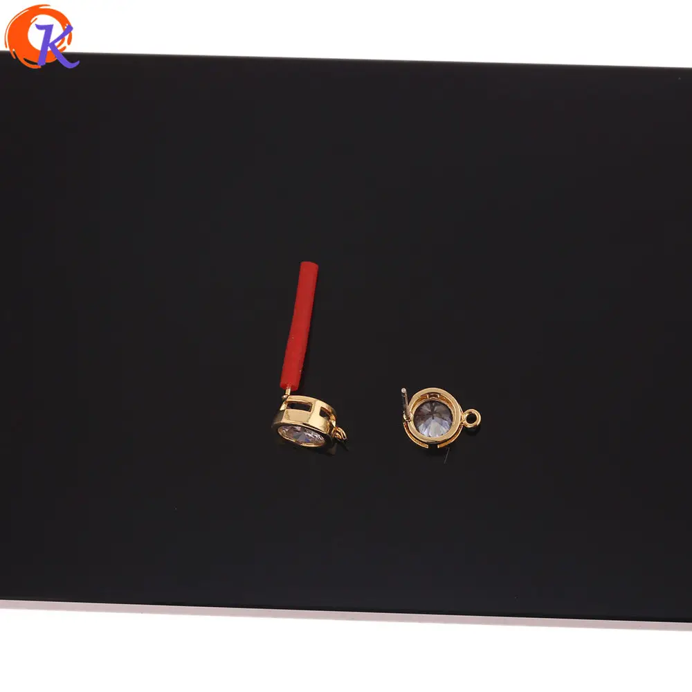 

Cordial Design 30Pcs 9*11MM Jewelry Accessories/CZ Earrings Stud/DIY Making/Genuine Gold Plating/Hand Made/Earring Findings