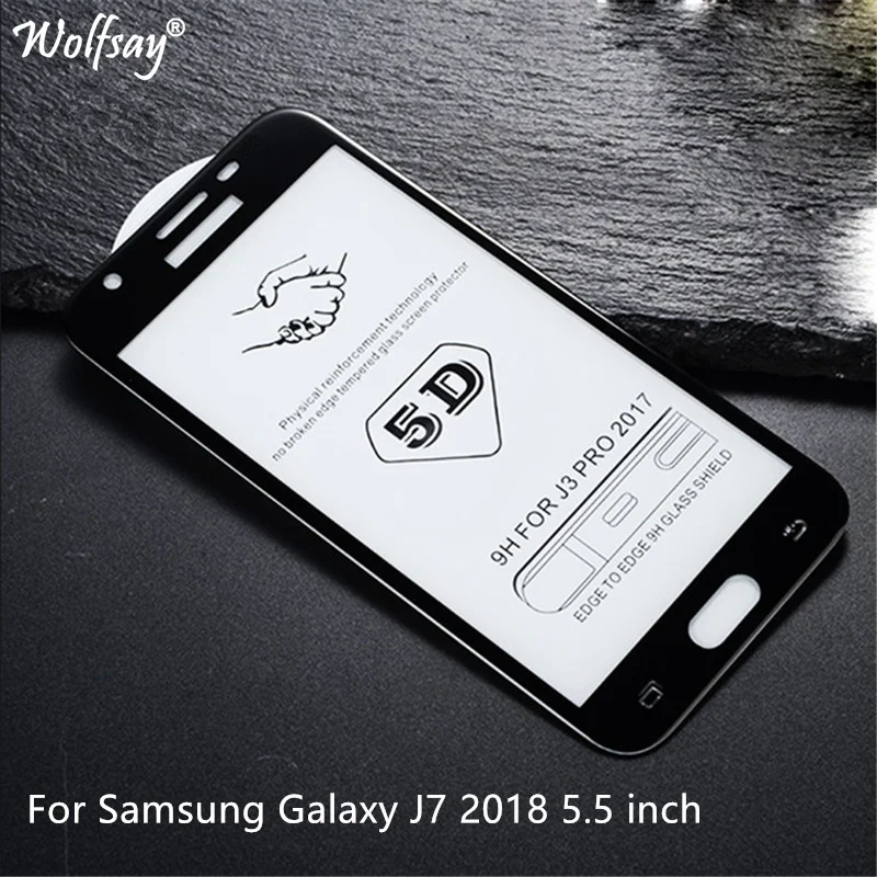 Для полного клеевого стекла Samsung Galaxy J7 2018 защита экрана 5D полное покрытие