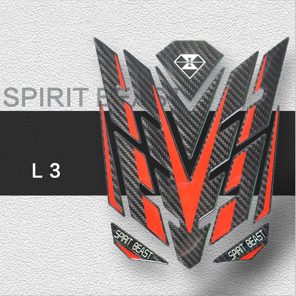 Наклейка на мотоцикл SPIRIT BEAST отражающая углеродная 3d наклейка бензобак для