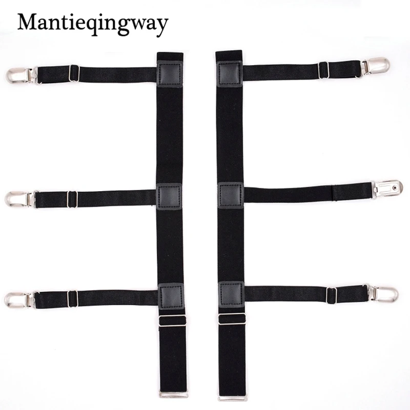 Mantieqingway для мужчин сплошной цвет рубашки держатели на подтяжках эластичный бизнес подвязки ремень подтяжки для мужчин рубашки костюмы на бретельках