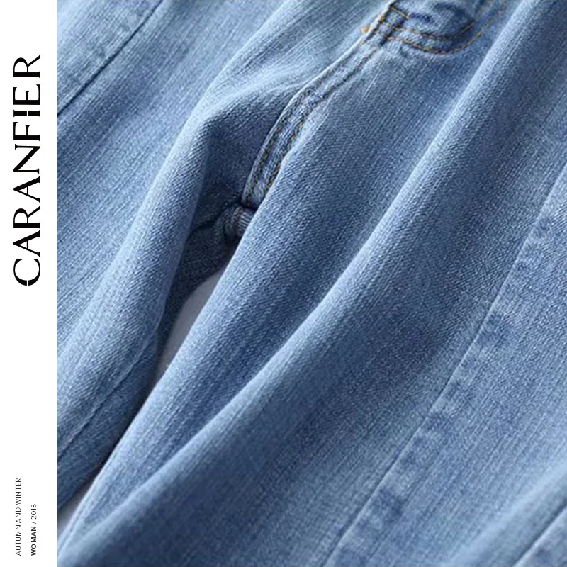 CARANFIER новые джинсы женские с высокой талией свободные Джинсы бойфренда для
