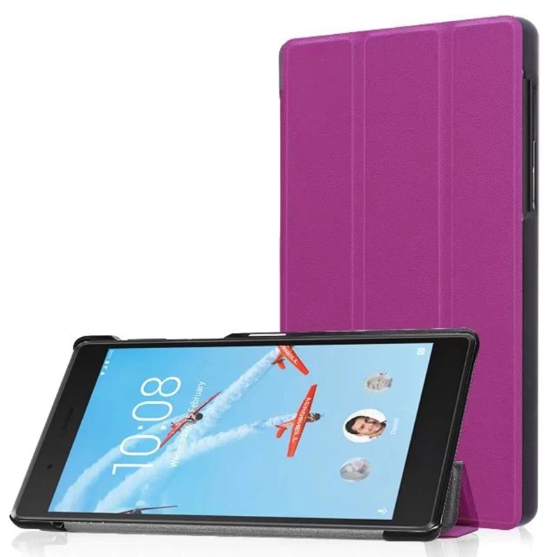 Тонкий складной из искусственной кожи чехол для lenovo Tab 4 7 TB-7504F TB-7504N TB-7504X Стенд Крышка для lenovo Tab4 7 дюймового планшета принципиально+ пленка+ ручка