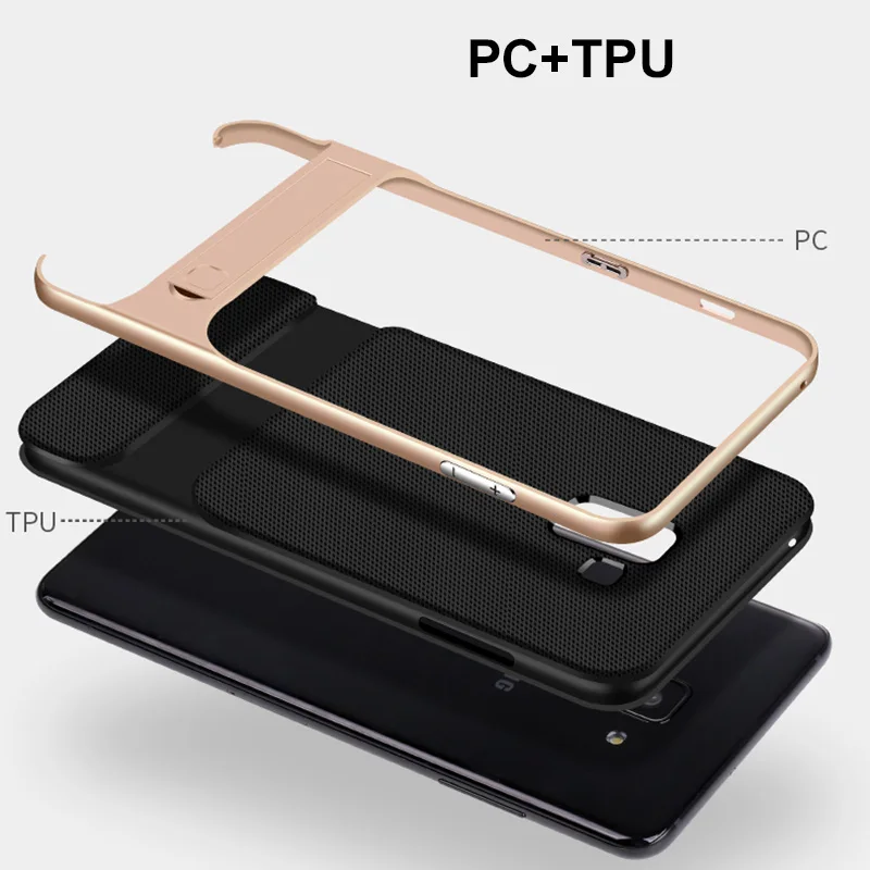 Гибридный чехол-бампер из поликарбоната для Samsung A8 2018 Plus задняя крышка
