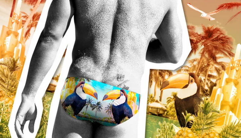 Swimming Men Beach Pool Sexy Swimsuit Hot Swim Trunks Speedo Swimwear Man Low Waisted Boy Swimming Wear Print Animal Birds Swim