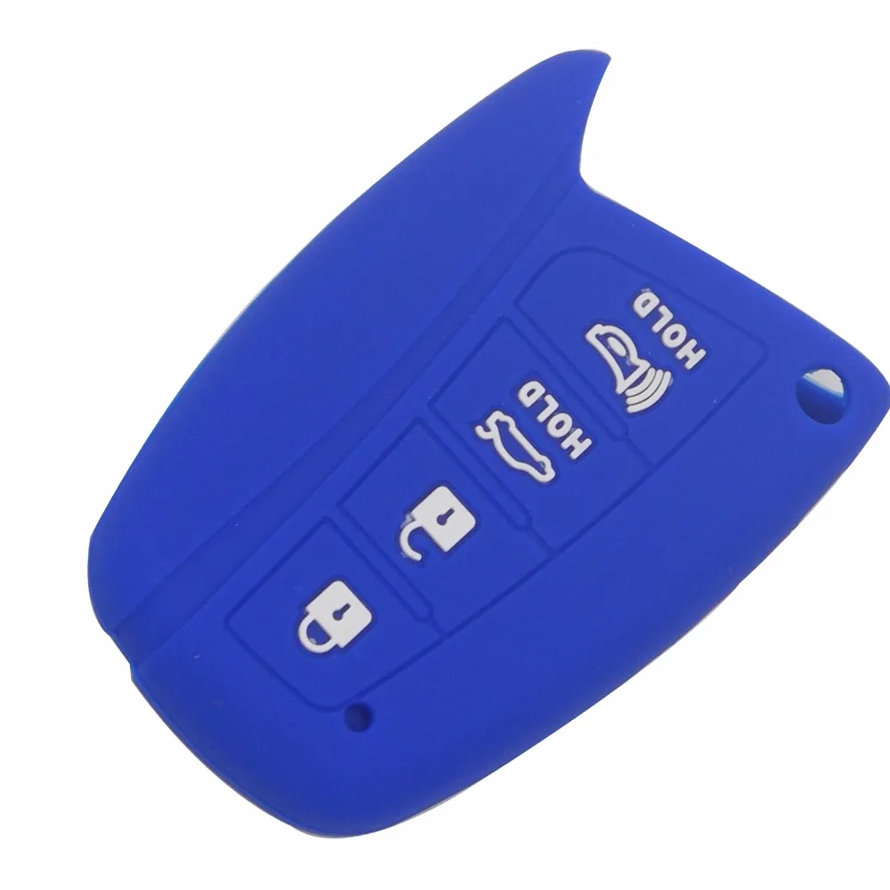 jingyuqin Remote 4 Buttons Silicone Car Key Fob Case Cover For Hyundai Solaris Ix35 Ix45 Accent Santa Fe Tucson|car key case cover|fob coversilicone
