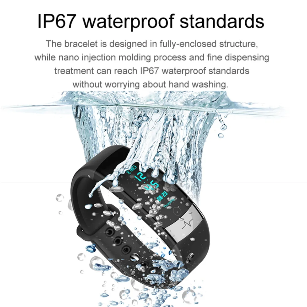 696 QS03 sport smart watch heart rate ECG fitness tracker clock information reminder for Android & IOS smartband IP67 waterproof |