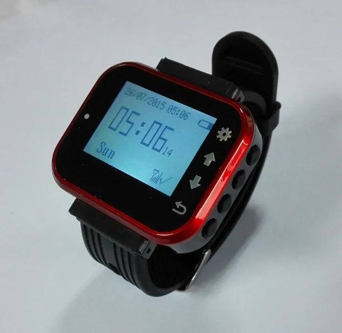 Кнопка для гостевого вызова один красный часы с 15 пейджерами ресторанного