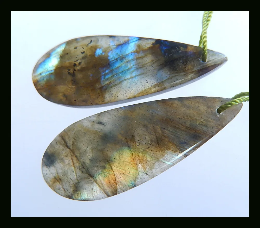 Серьги из натурального камня в форме капли воды лабрадорит 32*13*4 мм 5 4 г серьги