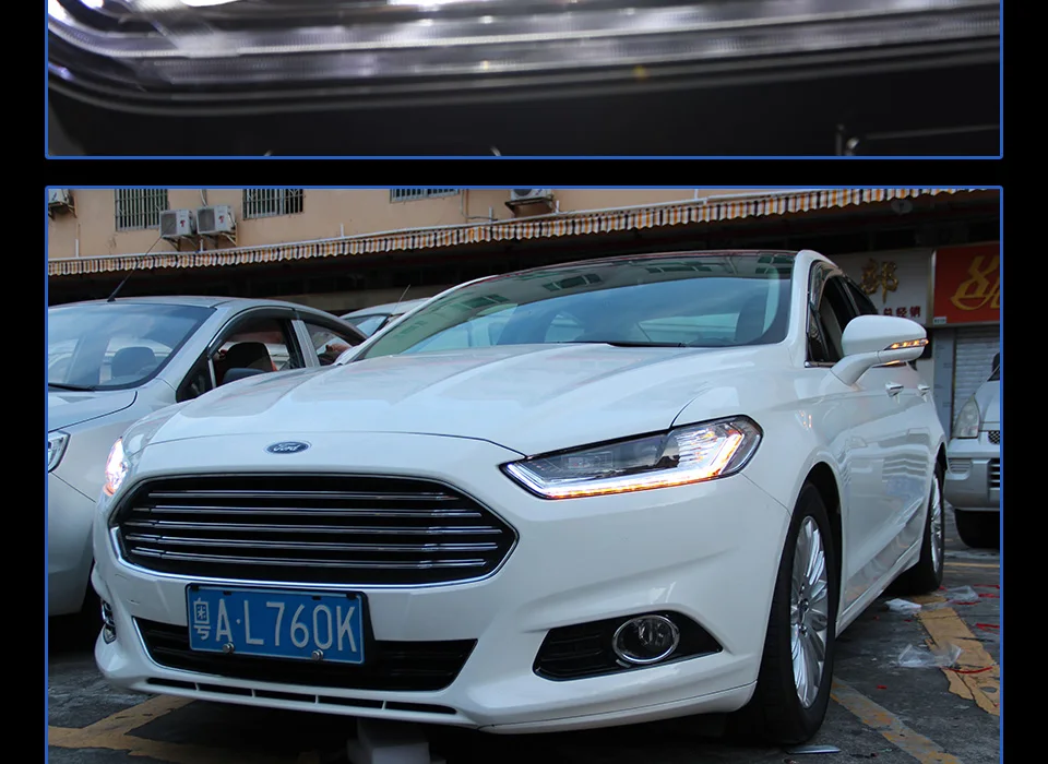 AKD тюнинг Автомобильные фары для Ford Mondeo Fusion 2013- светодиодные фары DRL ходовые огни Биксеноновые Противотуманные фары ангельские глаза