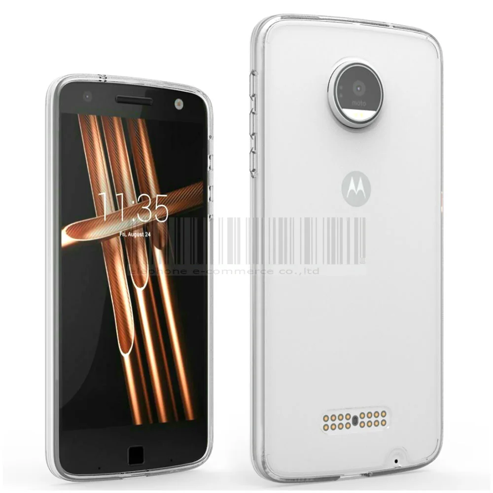 TPU+Acrylic Transparent Clear Case Shockproof Protective Phone Cover For Motorola Moto Z XT1650 / Force Play Droid |
