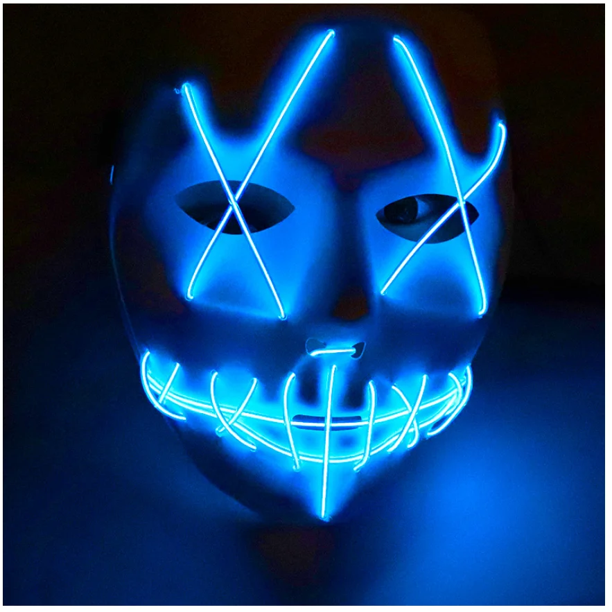 Halloween Mask LED Light Up Party for face Rave Parties Great Funny Masks Festival Cosplay Costume 9 colors free shipping | Дом и сад