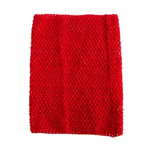 Red 10pcs Вязаный топ-труба 9x10 дюймов, топ-пачка для маленьких девочек, вязаная юбка-американка топ-пачка, вязаная крючком повязка на голову, смешанные цвета, 10 шт. в партии - Цвет: Red 10pcs