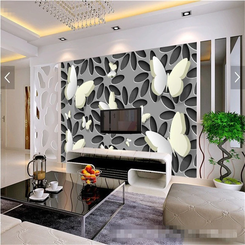 3d обои для телевизора бесшовная фотообои с бабочками|tv wallpaper|wall papercustom |