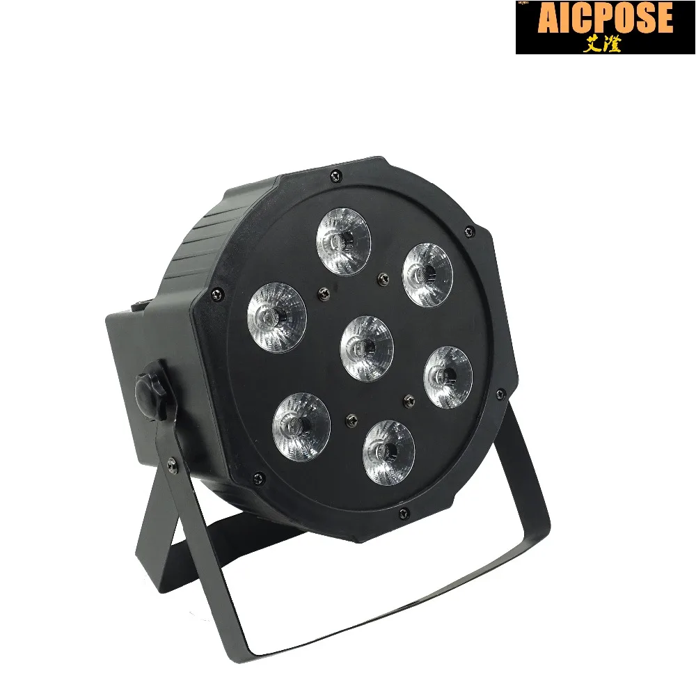 8 шт. 7x18 Вт led Par огни RGBWA UV 6в1 плоский par dmx512 Дискотека профессиональный сценический