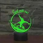 3d лампа для серфинга, цветной светодиодный ночник с сенсорным управлением и дистанционным управлением, визуальный светодиодный ночник, Подарочный атмосферный настольный Usb светильник